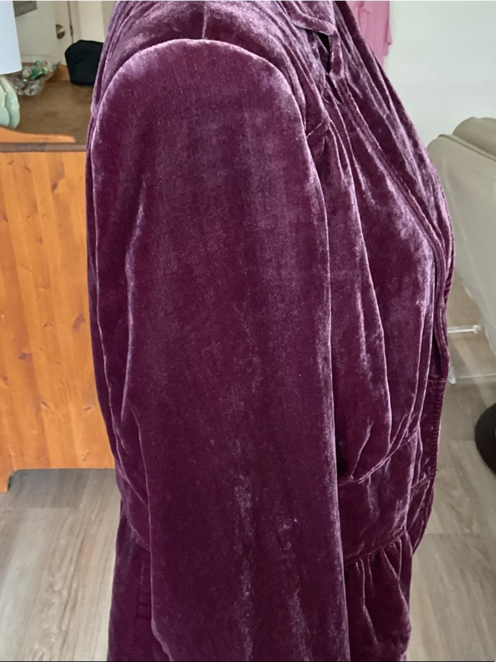 Apostrophe Velvet Blazer Jacket - Burgundy - Picture 5 of 5